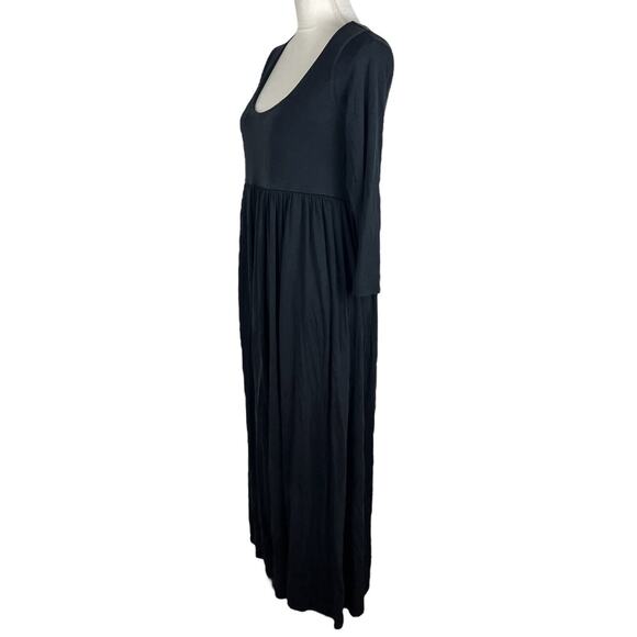 Hatch Long Sleeve Black Maternity Maxi Dress Scoop Neck Stretch Size 1 - Picture 4 of 6